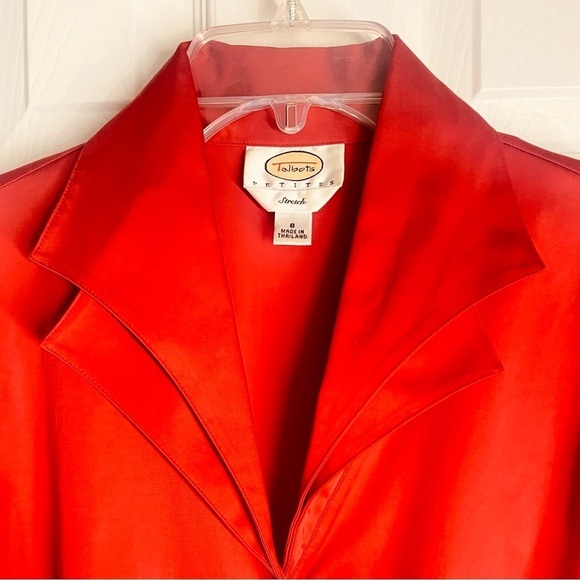 Talbots Collared Blouse Long Sleeves Red Button Down Size 8 - Picture 4 of 4